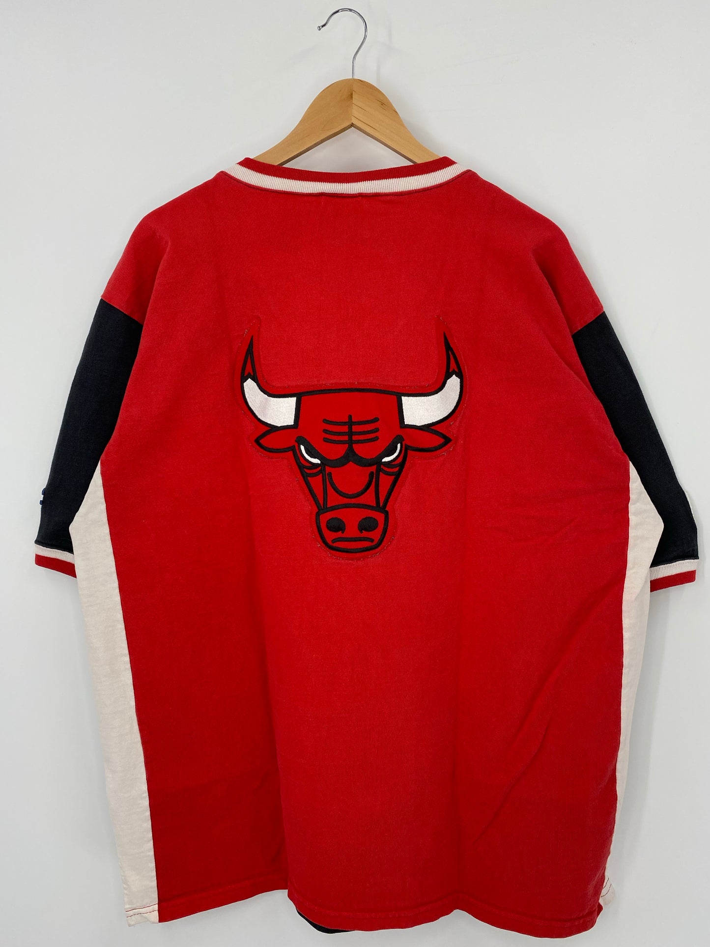 90’s CHAMPION x CHICAGO BULLS Size XL Vintage NBA Shooting shirt / K4881