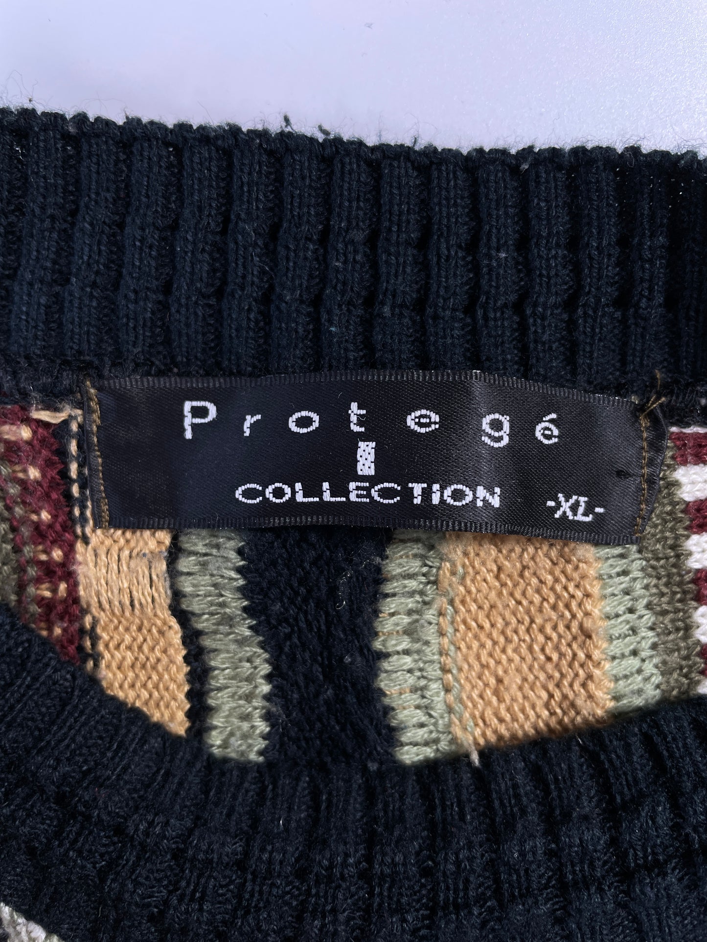 Vintage 3D COOGI- Style Made in USA Size XL Knit Sweater / A9401