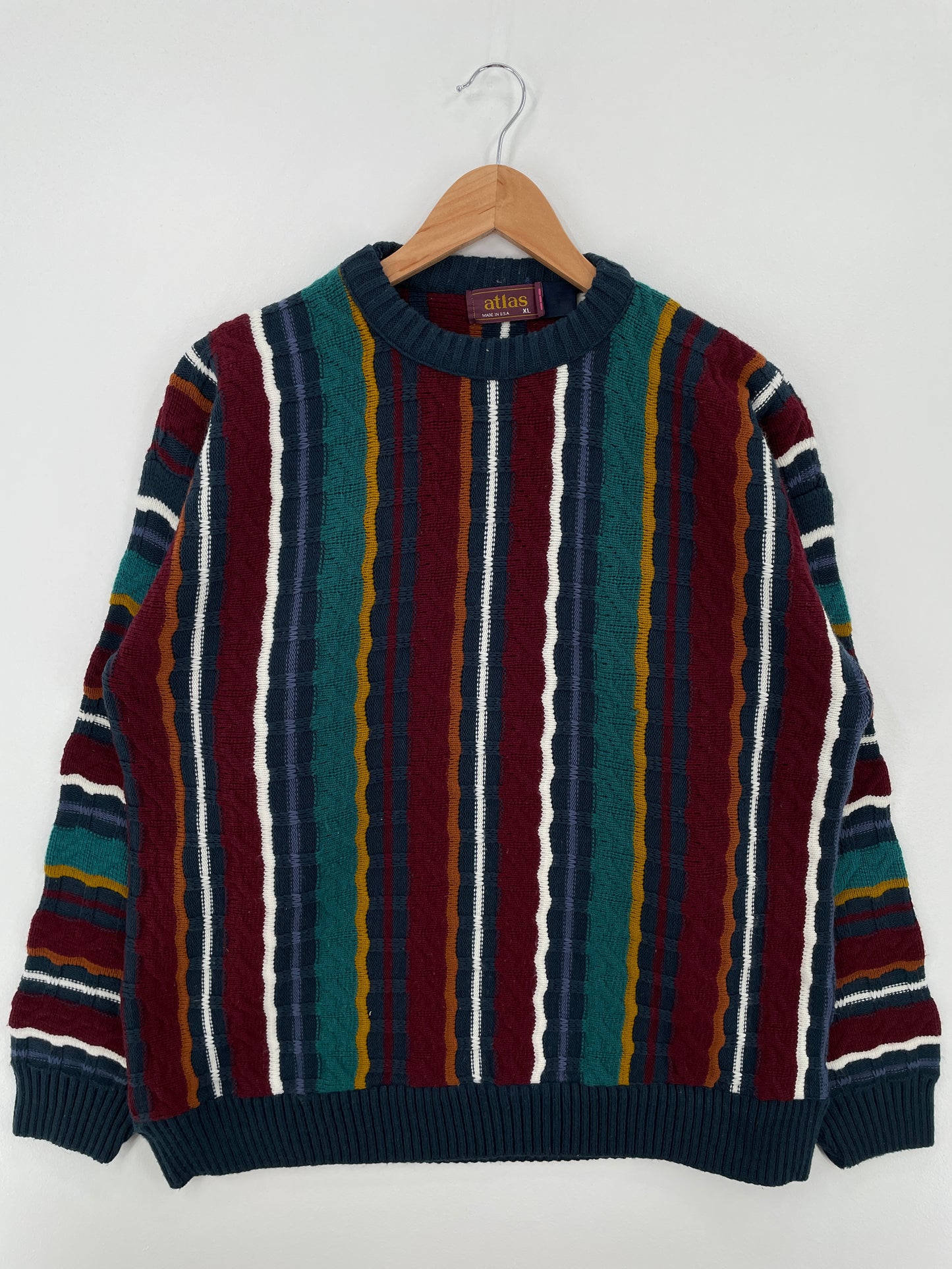 Vintage 3D COOGI- Style Made in USA Size XL Knit Sweater / A8457