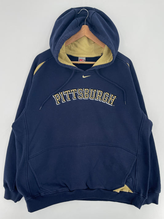 00' NIKE x PITTSBURGH Size L Vintage College Hoodie Sweat-Shirt / E6598S