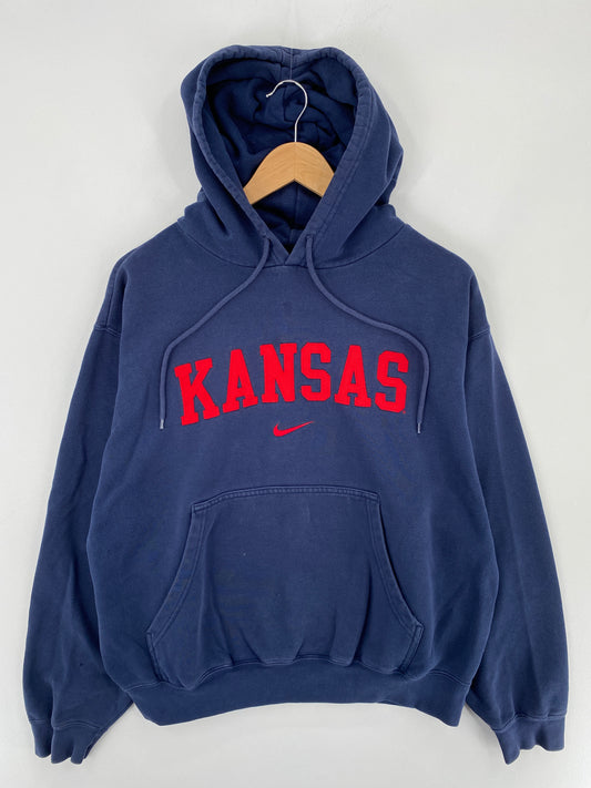 00' NIKE x KANSAS Size M Vintage College Hoodie Sweat-shirt / E3152S