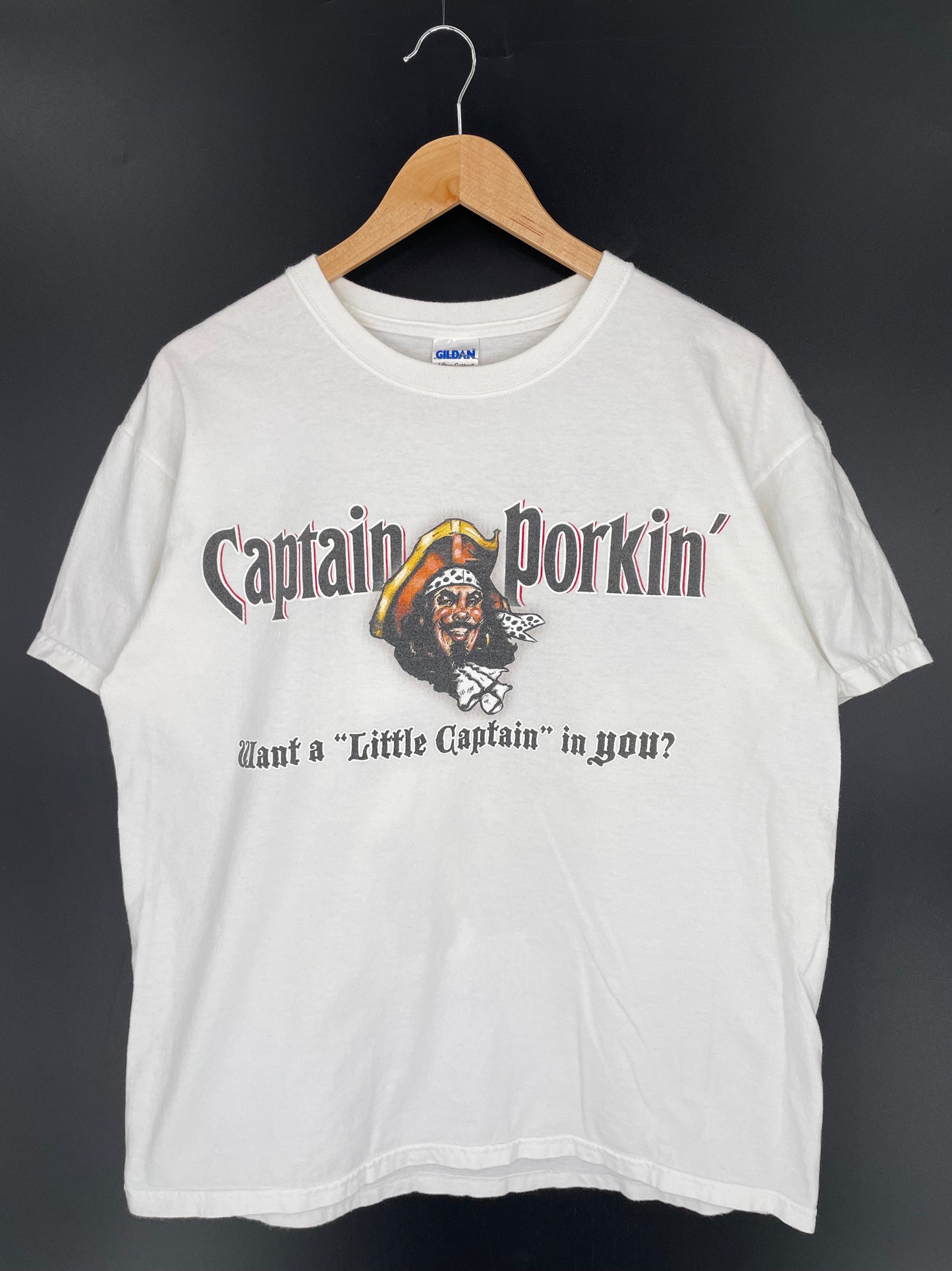 .Vintage CAPTAIN PORKIN' Size L Vintage T-Shirts / K9975