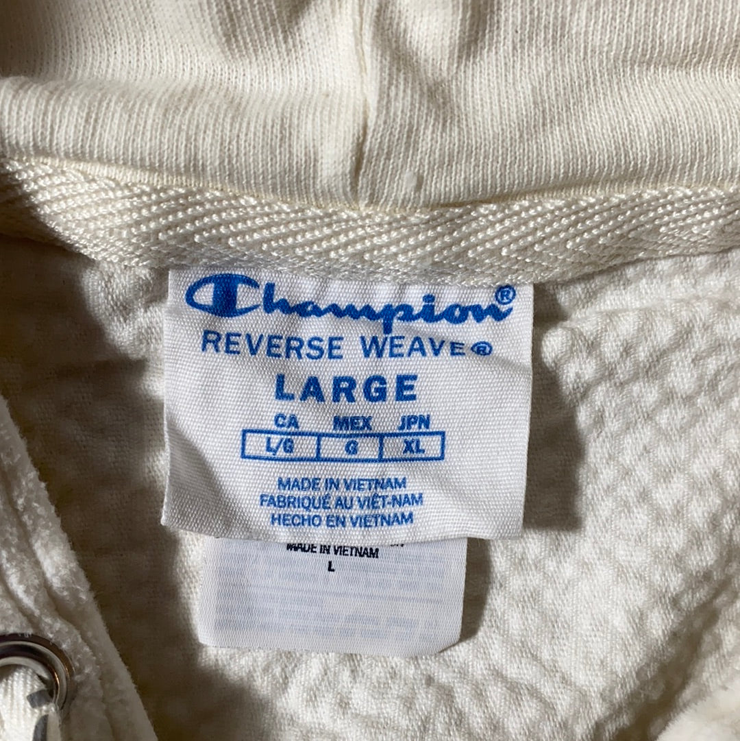 00' CHAMPION Size Ladies L Vintage Corduroy Hoodie Sweat-Shirt / K7979
