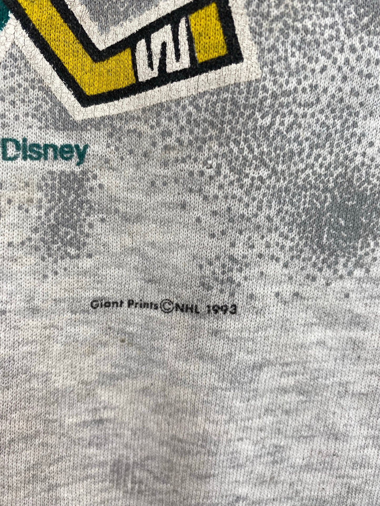 1993 ANAHEIM DUCKS MIGHTY Made in USA Size XL Vintage NHL Hoodie Long Sleeve T-Shirt /