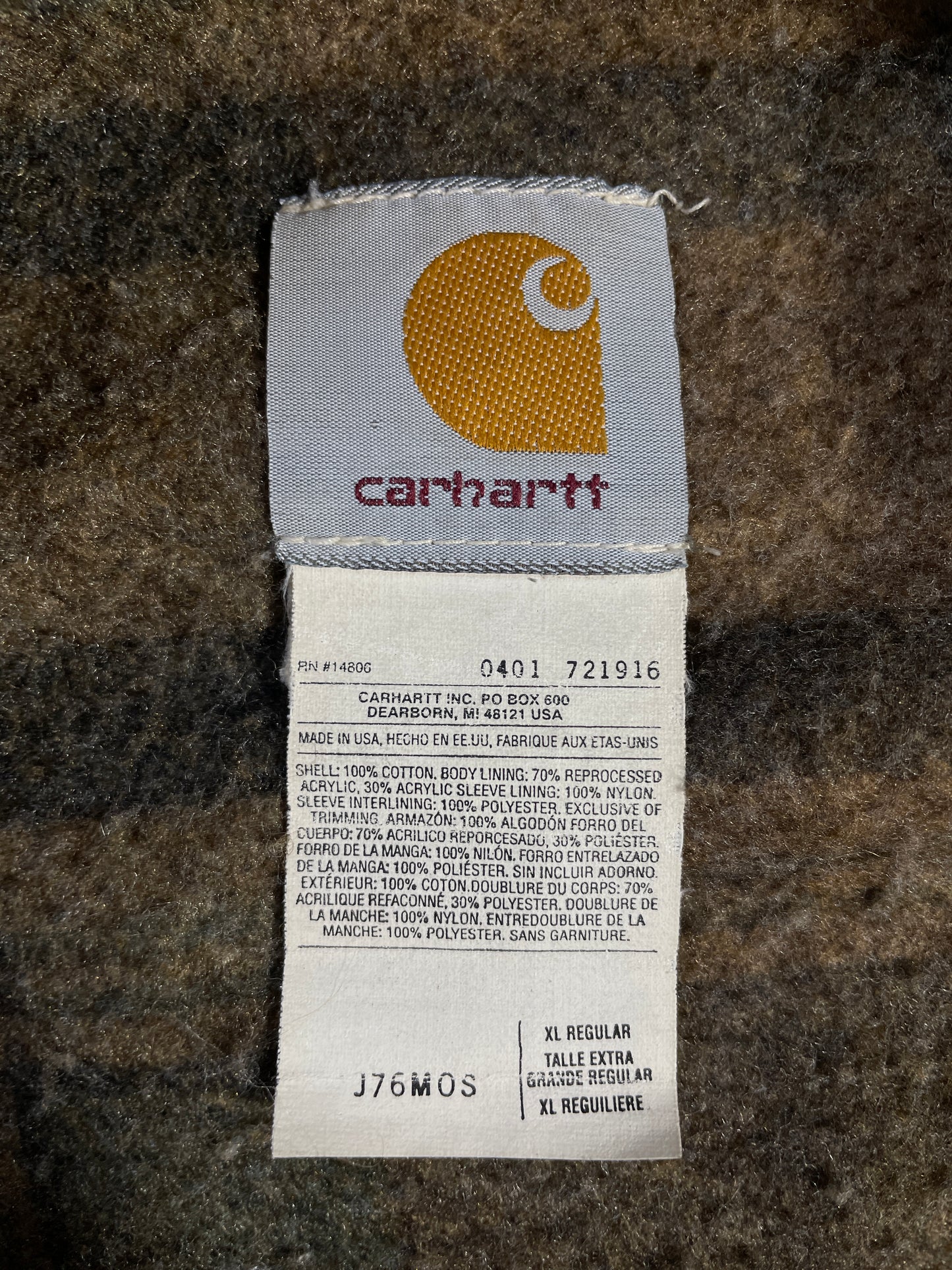 Vintage CARHARTT Size XL Duck Jacket / A9748