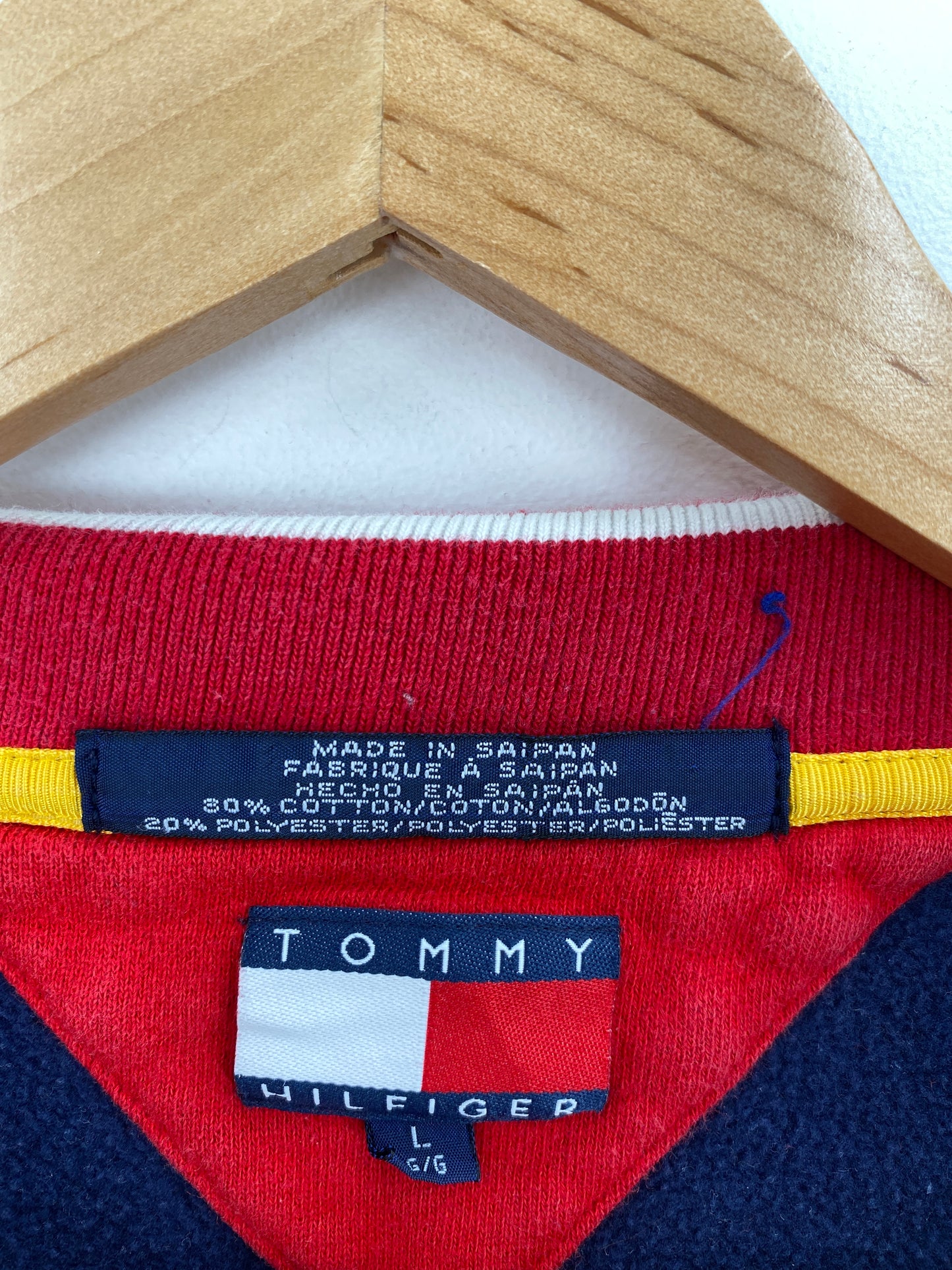 90’s TOMMY HILFIGER Size XL Vintage Half Zip Sweat-Shirt/ A4298