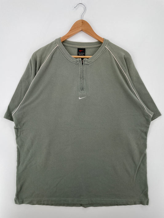00’s NIKE CENTER SWOOSH Size XL Vintage Half Zip-up T-Shirt / A8463