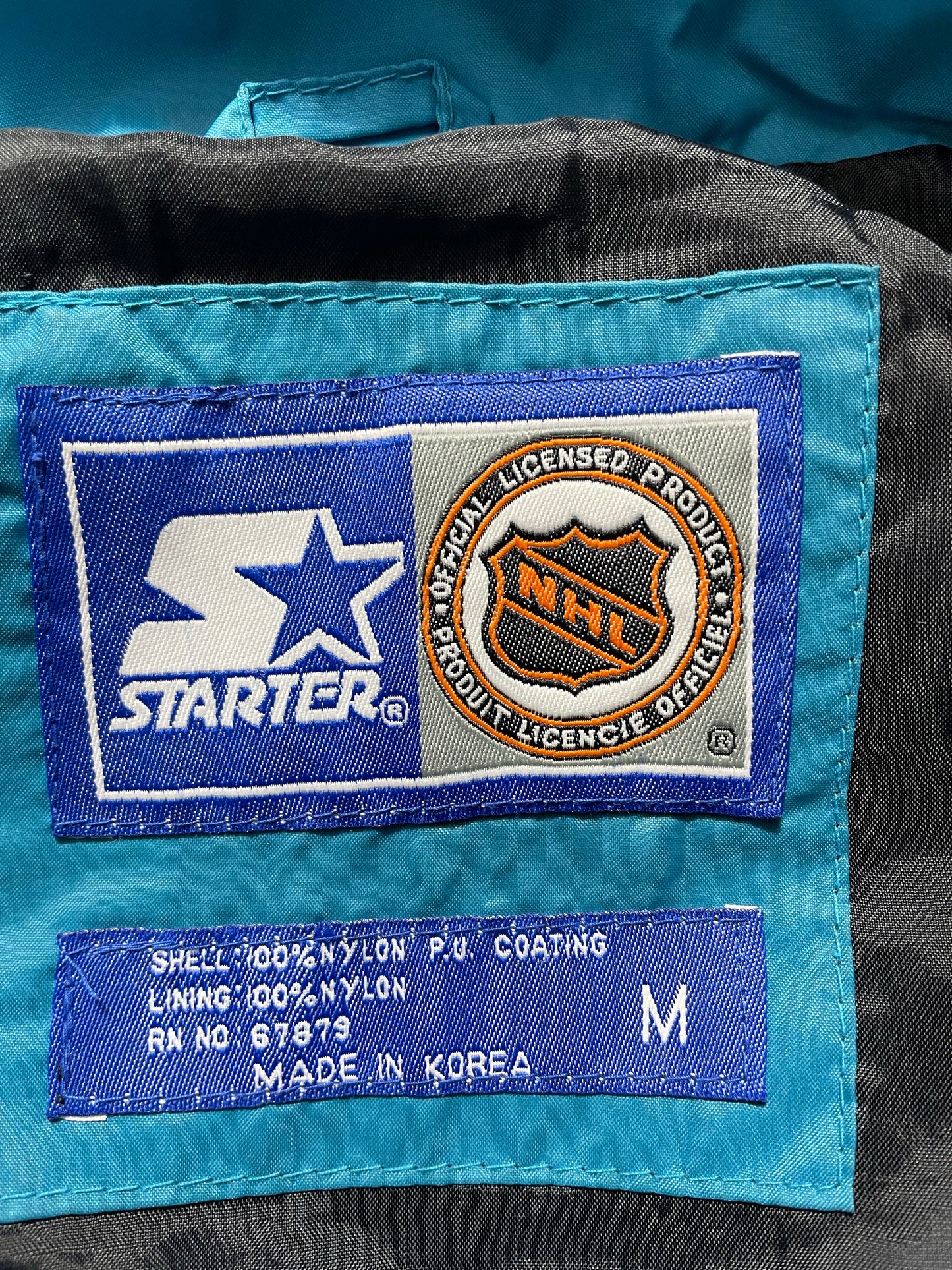 90's STARTER x SHARKS Size M Vintage NHL Nylon Jacket / K6276