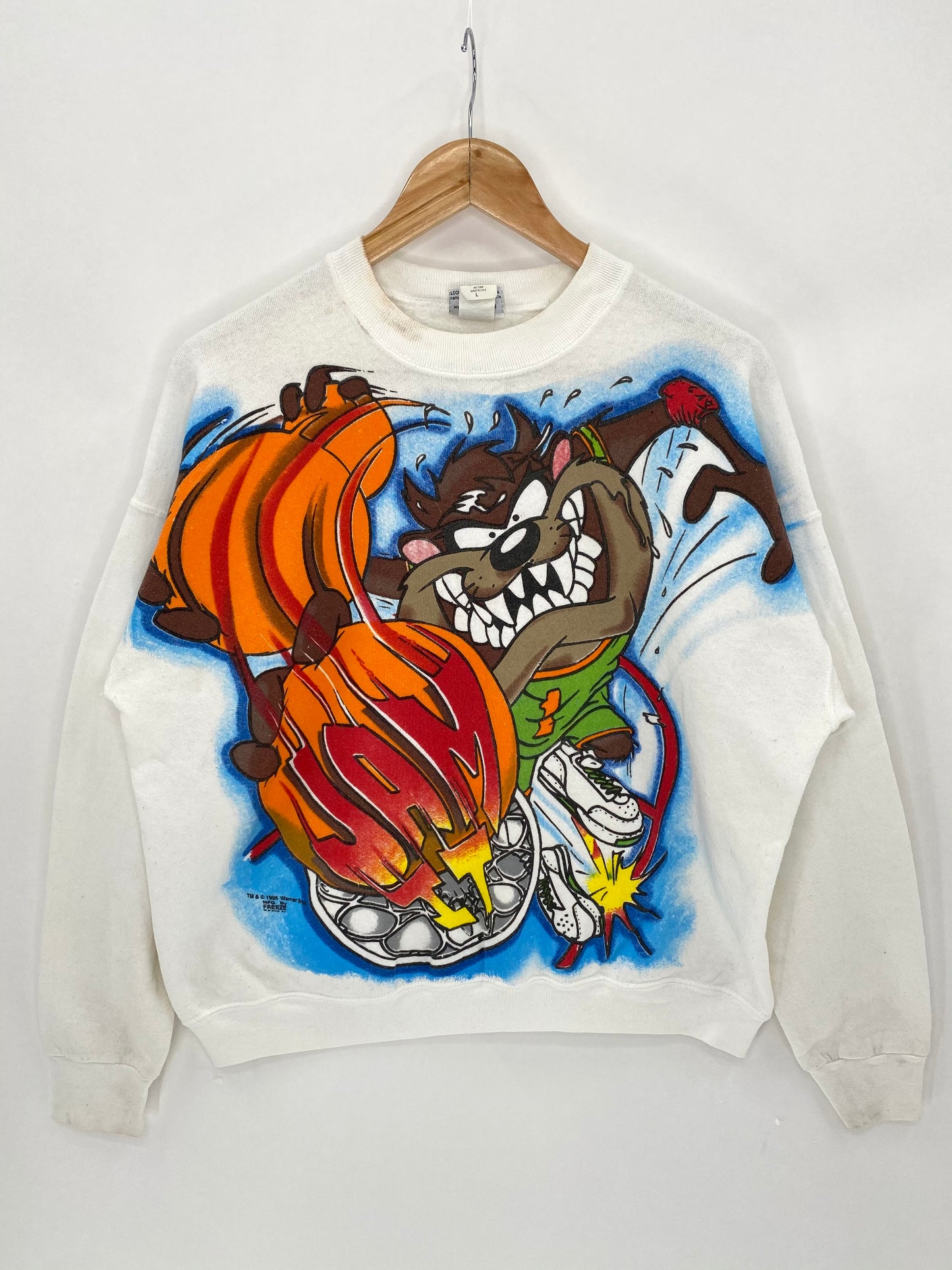 1995 TAZ Looney Tunes Size L Vintage Sweat-shirt / 6002
