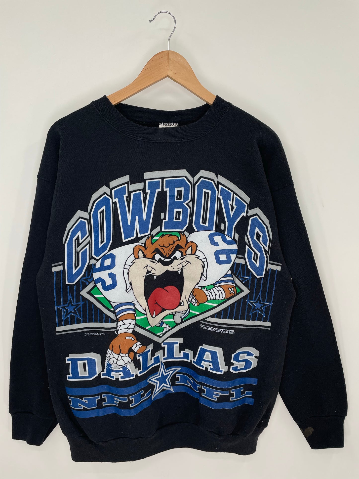 1992 DALLAS COWBOYS x TAZ Made in USA Size XL Vintage NFL Sweat-Shirts/ K8767