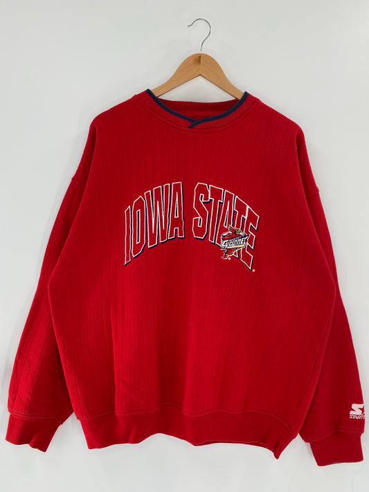 90’s STARTER x IOWA STATE Size XL Vintage College Sweat-Shirt / K5399