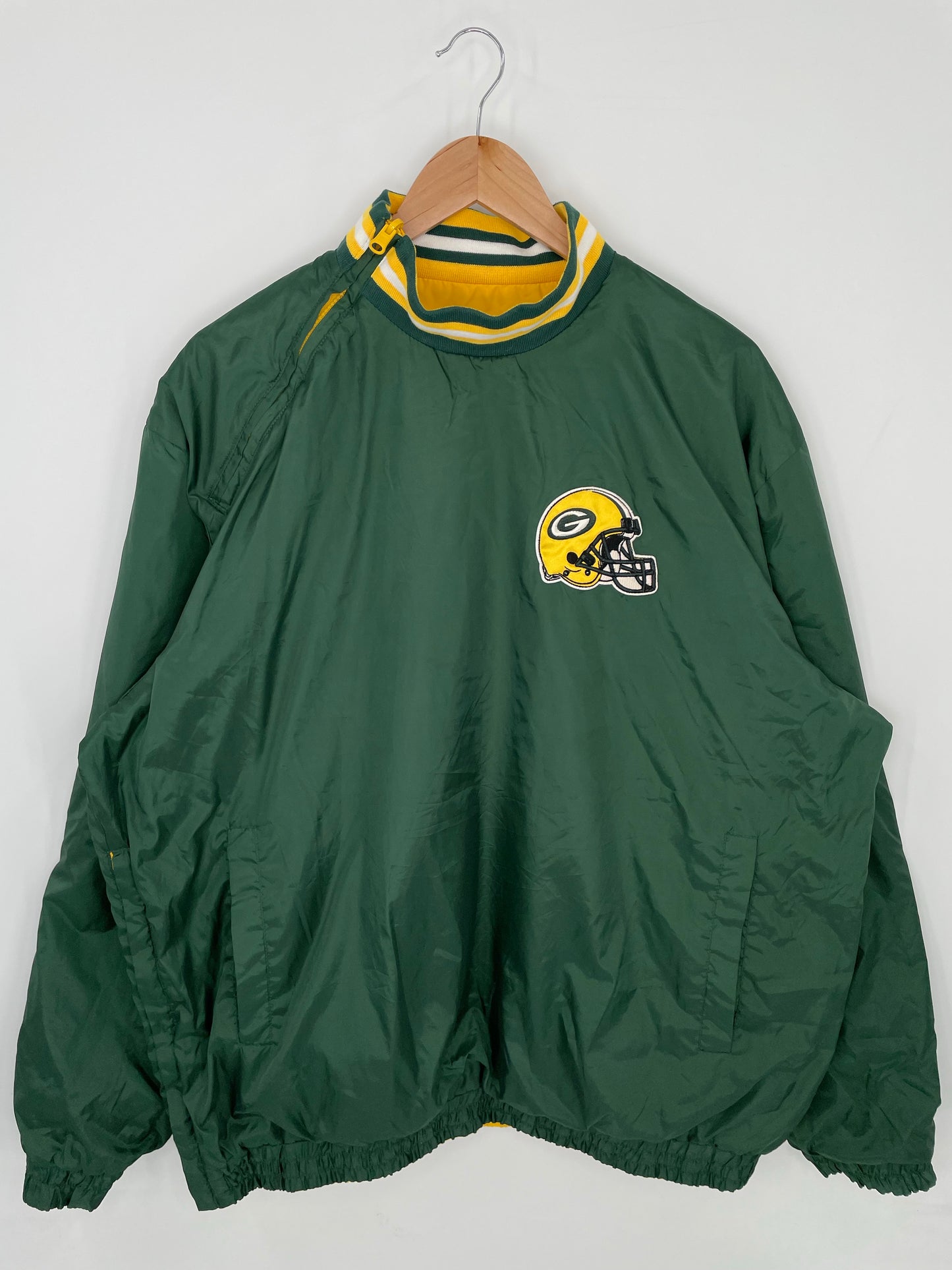 Vintage GREEN BAY PACKERS Size XL NFL Reversible Nylon Jacket / K8376