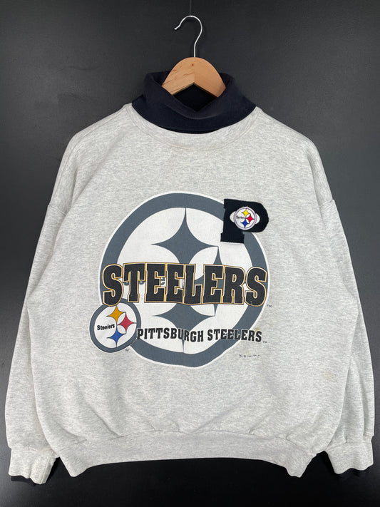 1993 PITTSBURGH STEELERS Made in USA Size L Vintage NFL Sweat-shirt / E4767S