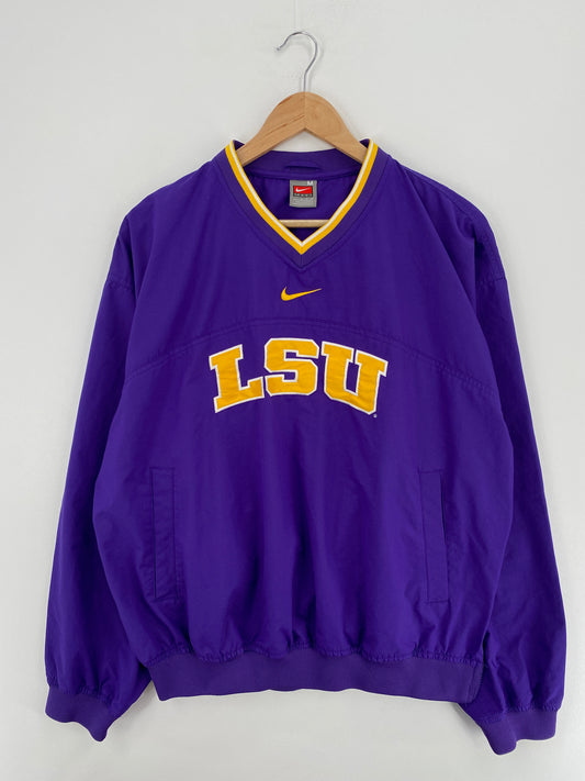 00' NIKE LOUISIANA STATE UNIVERSITY Size M Vintage College Nylon Jacket / A5293