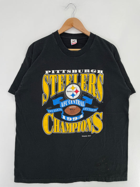 1994 PITTSBURGH STEELERS Made in USA Size XL Vintage NFL T-Shirt / E5175T