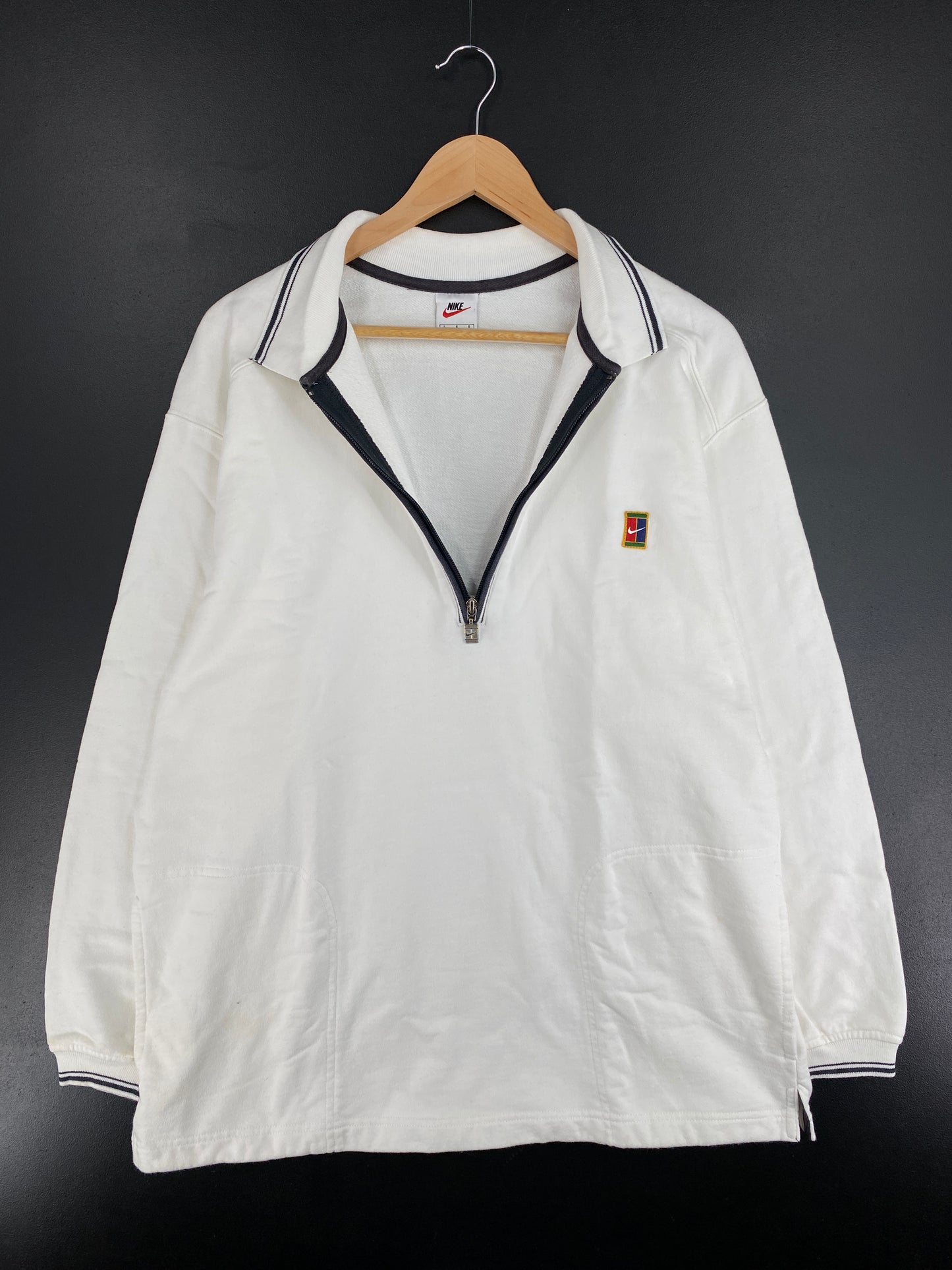 90’s NIKE Tennis Size L Vintage Half Zip Up Sweat shirt / E3706S