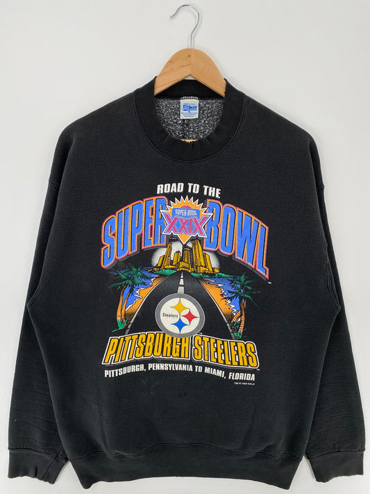 1994 SALEM x PITTSBURGH STEELERS Made in USA Size XL Vintage NFL Sweat-shirt / E786