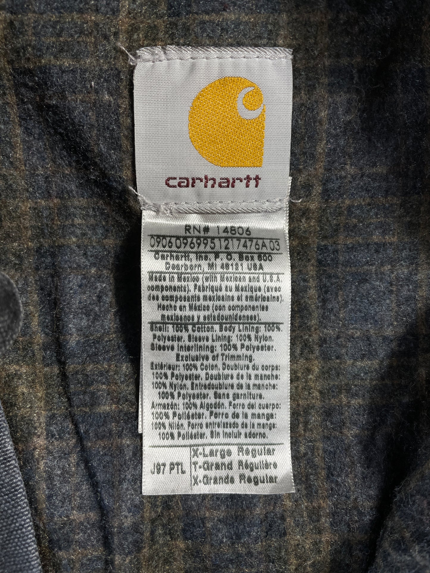 Vintage CARHARTT Size XL Duck Zip-up Jacket / A8510