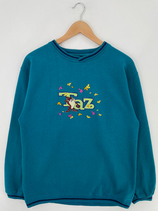 .1998 LOONEY TUNES TAZ Size M Vintage Sweat-shirt / E1910S