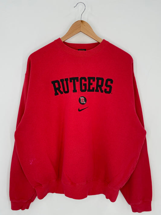 00’ NIKE RUTGERS SCARLET KNIGHTS Size L Vintage Sweat-shirt / K6213