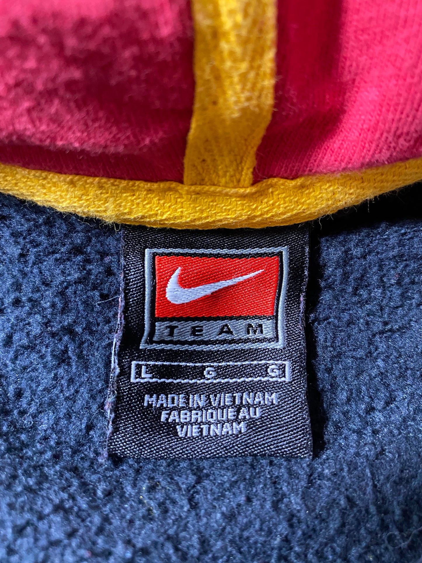 00' NIKE MARYLAND Size L Vintage Half-zip Hoodie Sweat-Shirt / K4819