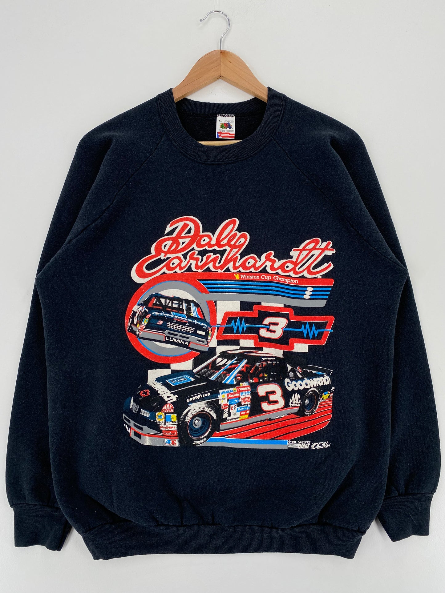 1991 NASCAR DALE EARNHARDT Made in USA Size XL Vintage Racing Sweat-Shirt / A2973