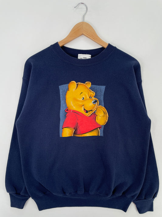 00’ DISNEY WINNIE THE POOH Made in USA Size M Vintage Sweat-Shirt / E1247