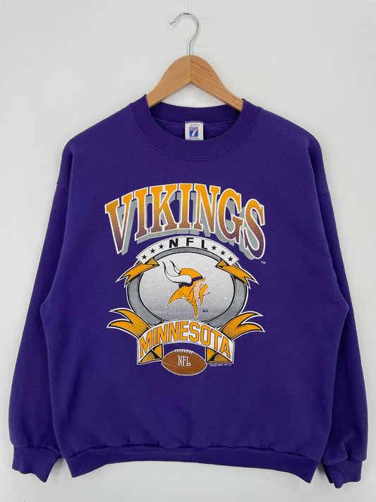 1993 MINNESOTA VIKINGS Made in USA Size L Vintage NFL Sweat-Shirt / A7427