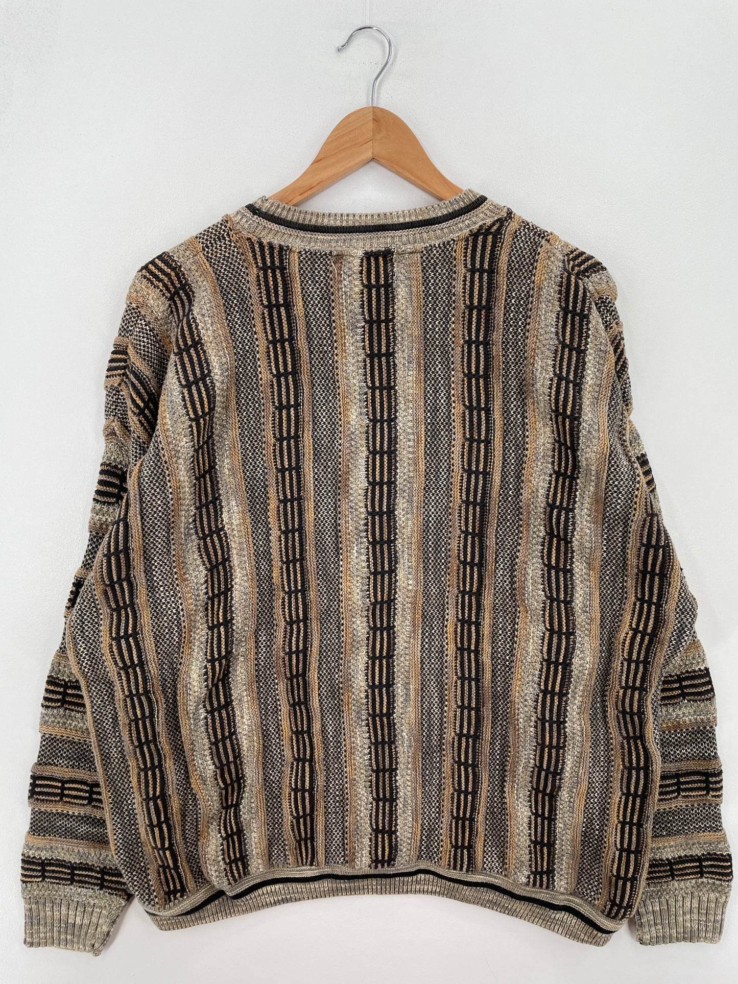 Vintage 3D COOGI- Style Made in USA Size XL Knit Sweater / A7961