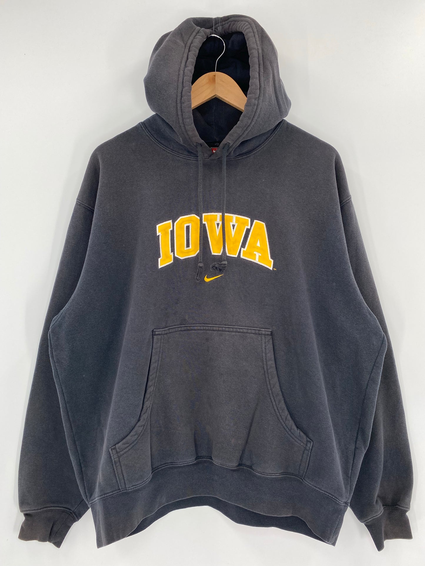 00' NIKE IOWA Size M Vintage Hoodie Sweat-Shirt / K4818