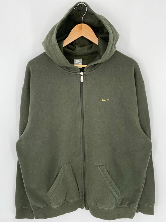 00’ NIKE MINI SWOOSH Size XL Vintage Hoodie Zip-up Sweat-shirt/ K7939