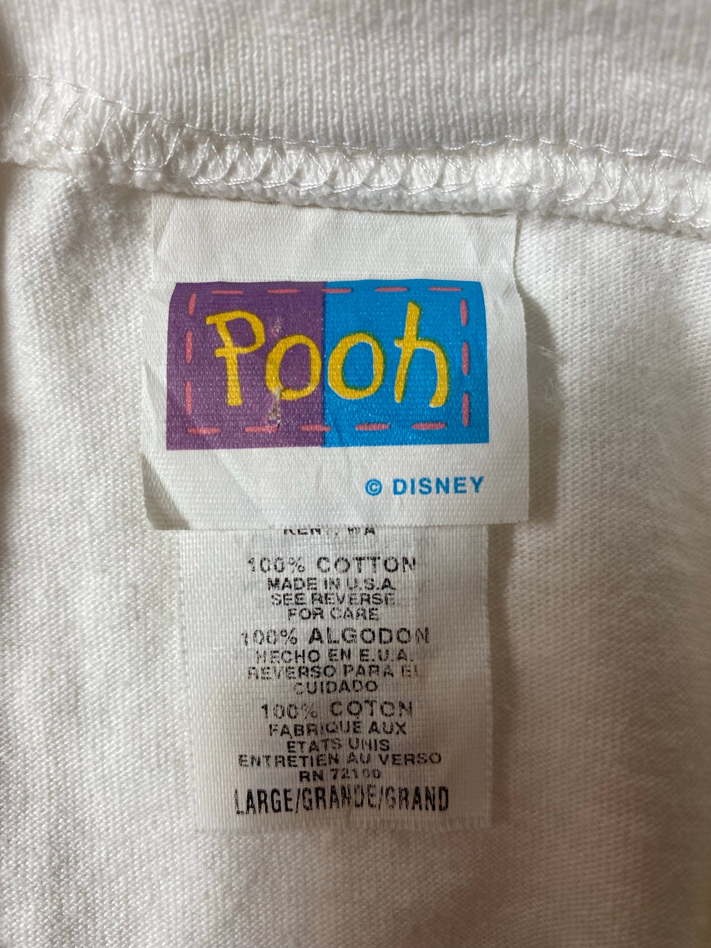00’s DISNEY WINNIE THE POOH Made in USA Size L Vintage T-Shirts / A5955