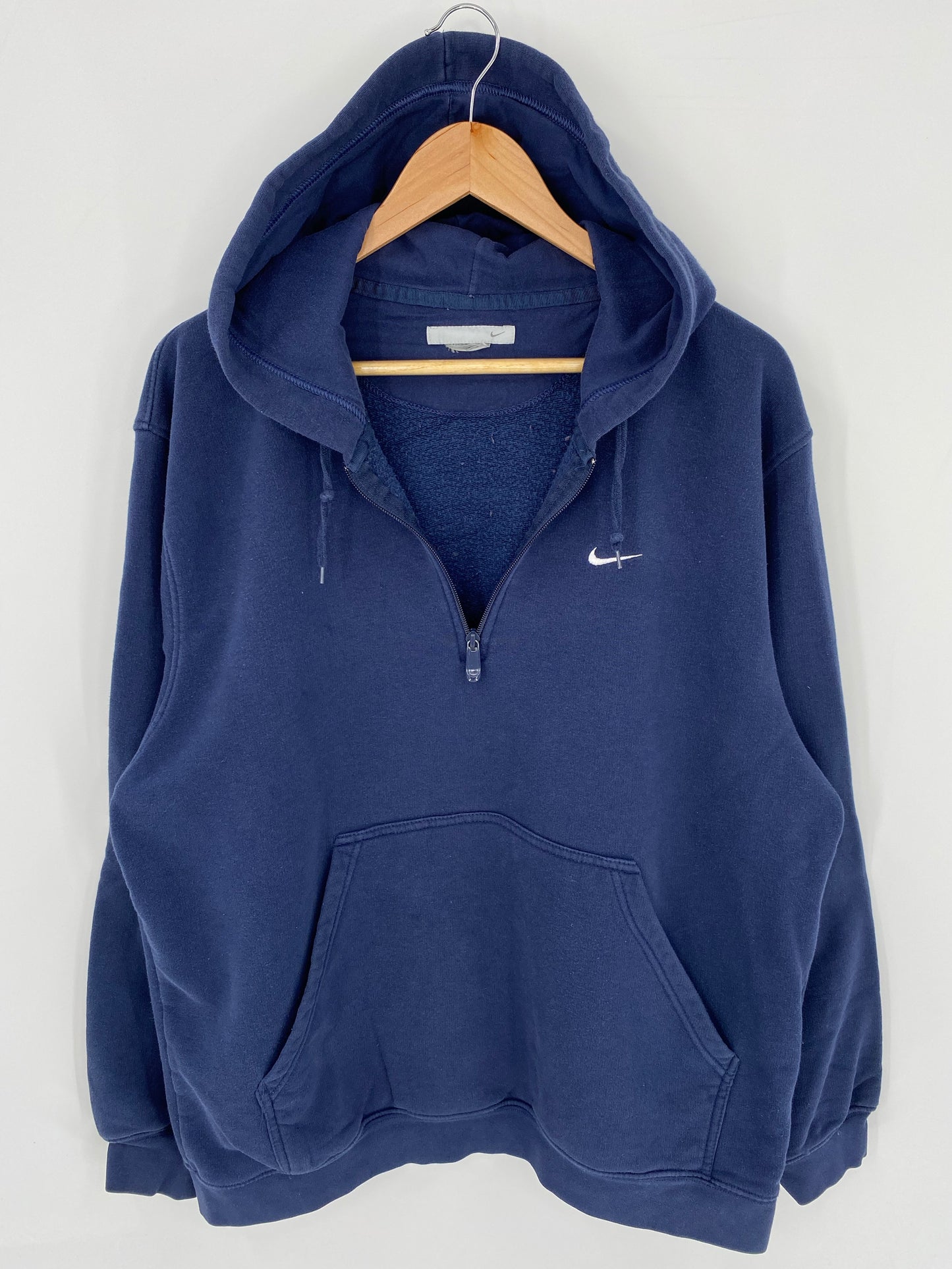 00’ NIKE MINI SWOOSH Size No Tag(approx.XL) Vintage Hoodie Half Zip-up Sweat-shirt/ K7942