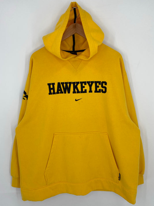 00’ NIKE UNIVERSITY OF IOWA HAWKEYES Size XL Vintage College Hoodie Sweat-shirt / K6205