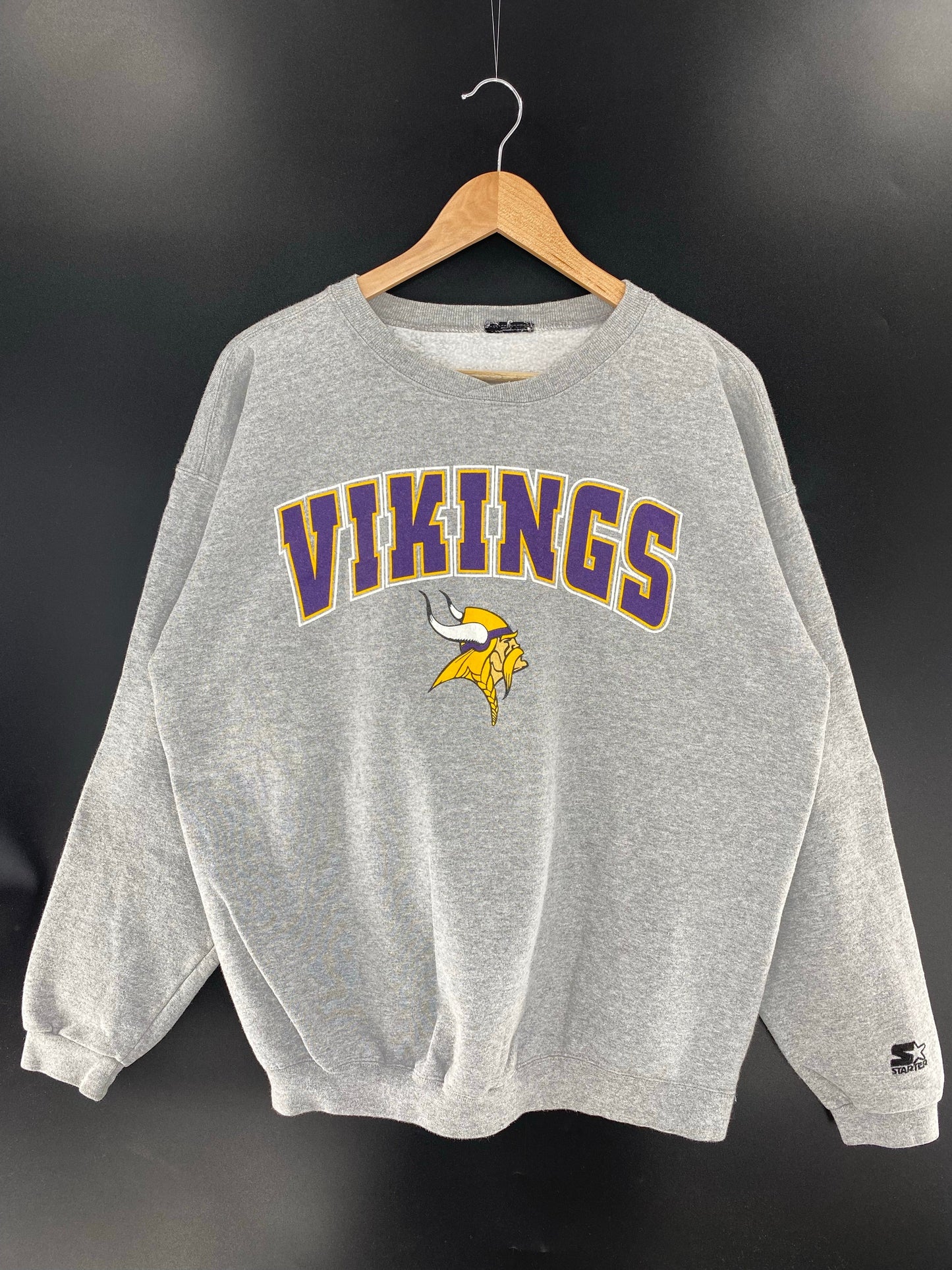 90’s STARTER x MINNESOTA VIKINGS Size No tag (Approx.XL) NFL Sweat - Shirt / A9779