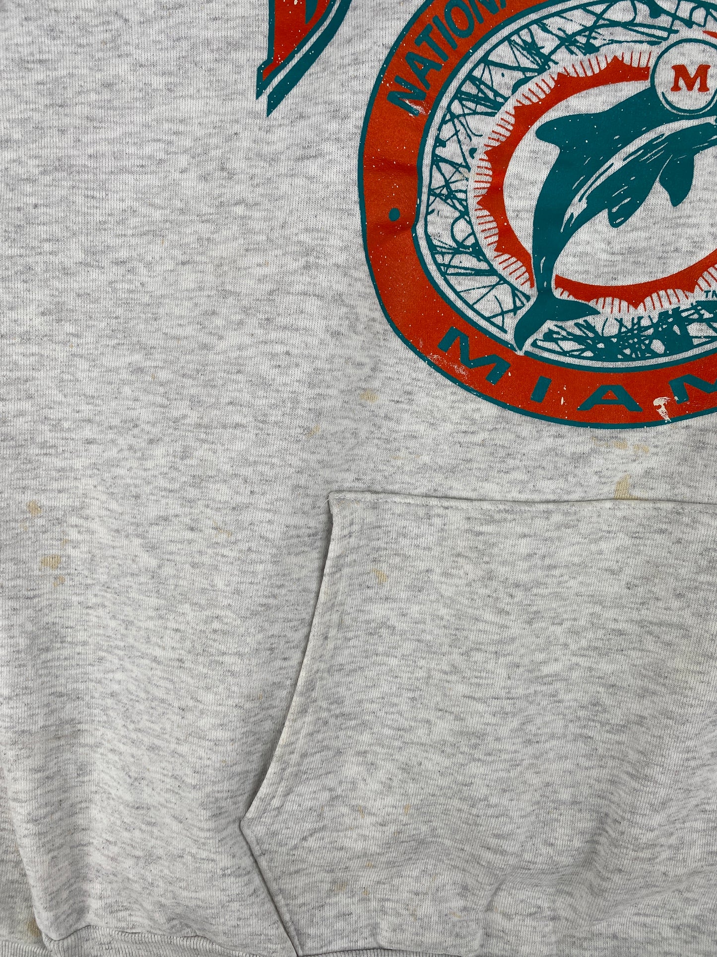 1993 MIAMI DOLPHINS Size XL Vintage NFL Hoodie Sweat-Shirt / A6081