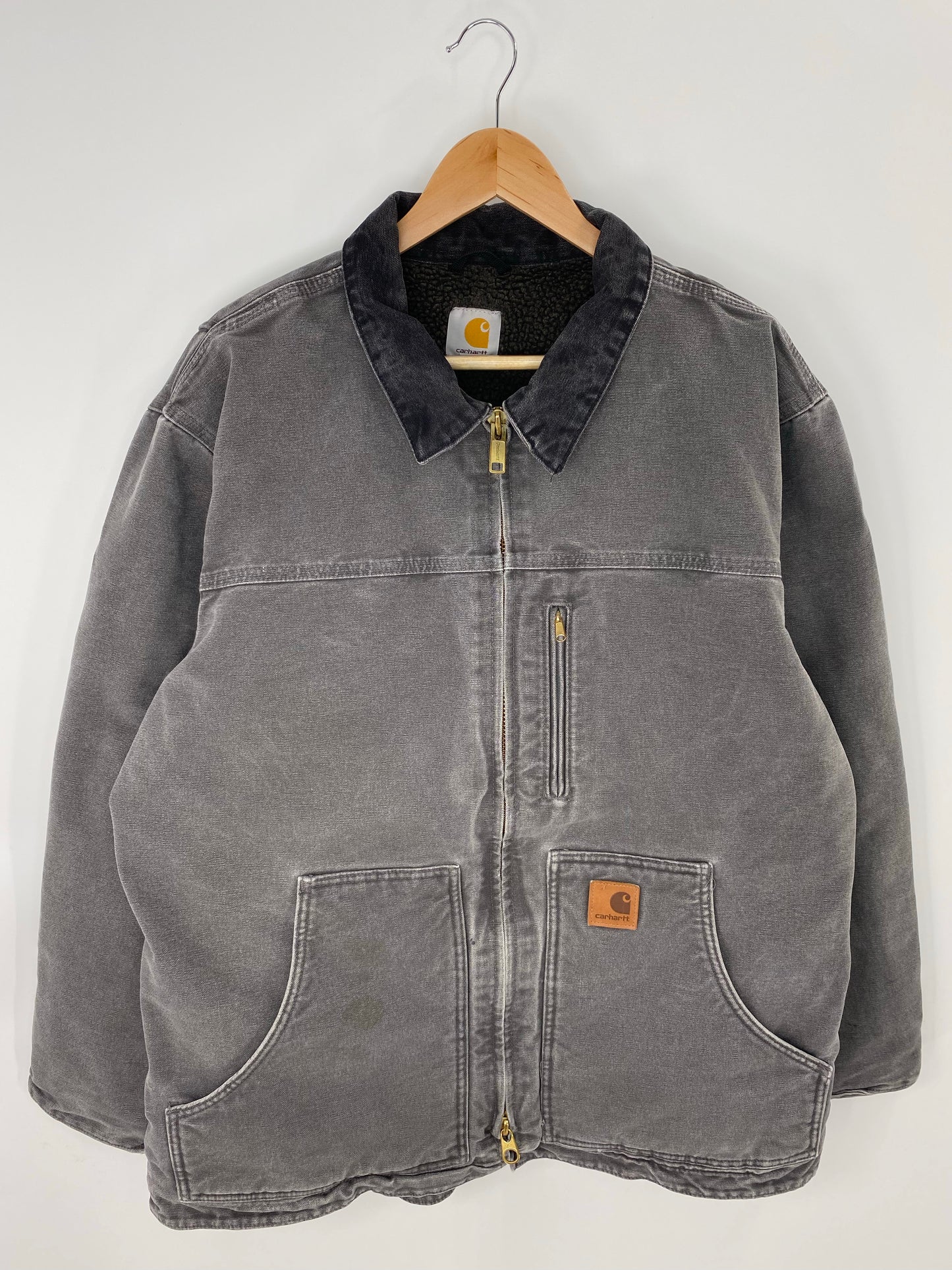 Vintage CARHARTT Size L Zip Up Sweat-shirt Jacket / K8265