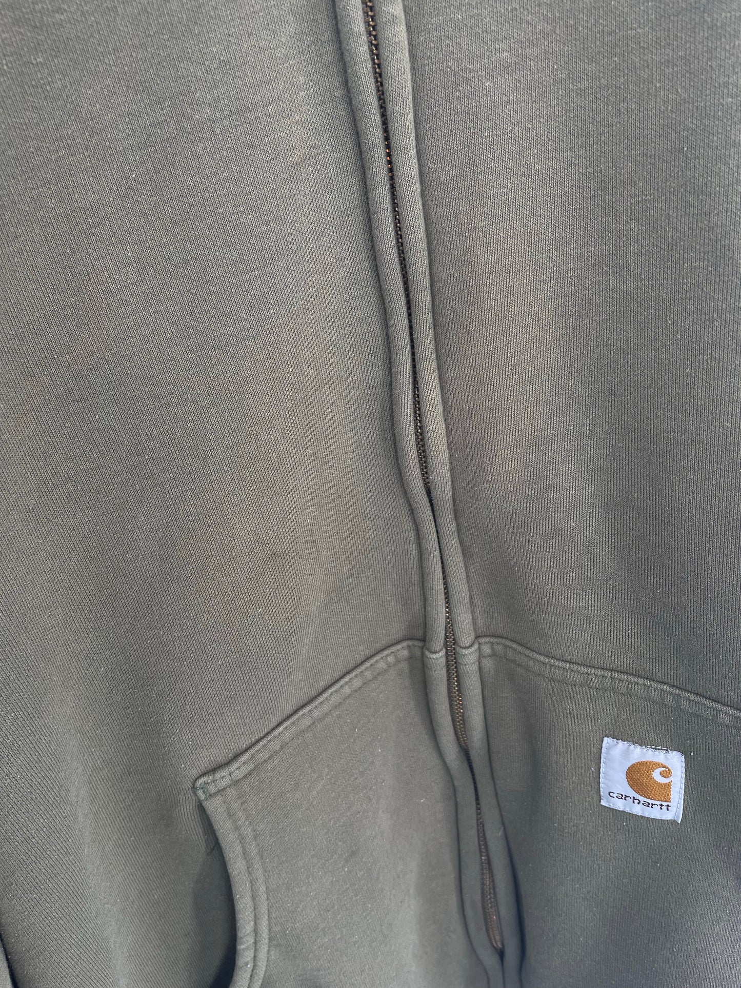 Vintage CARHARTT Size No Tag(Approx.XXL) Zip-up Hoodie Sweat-Shirt / E291