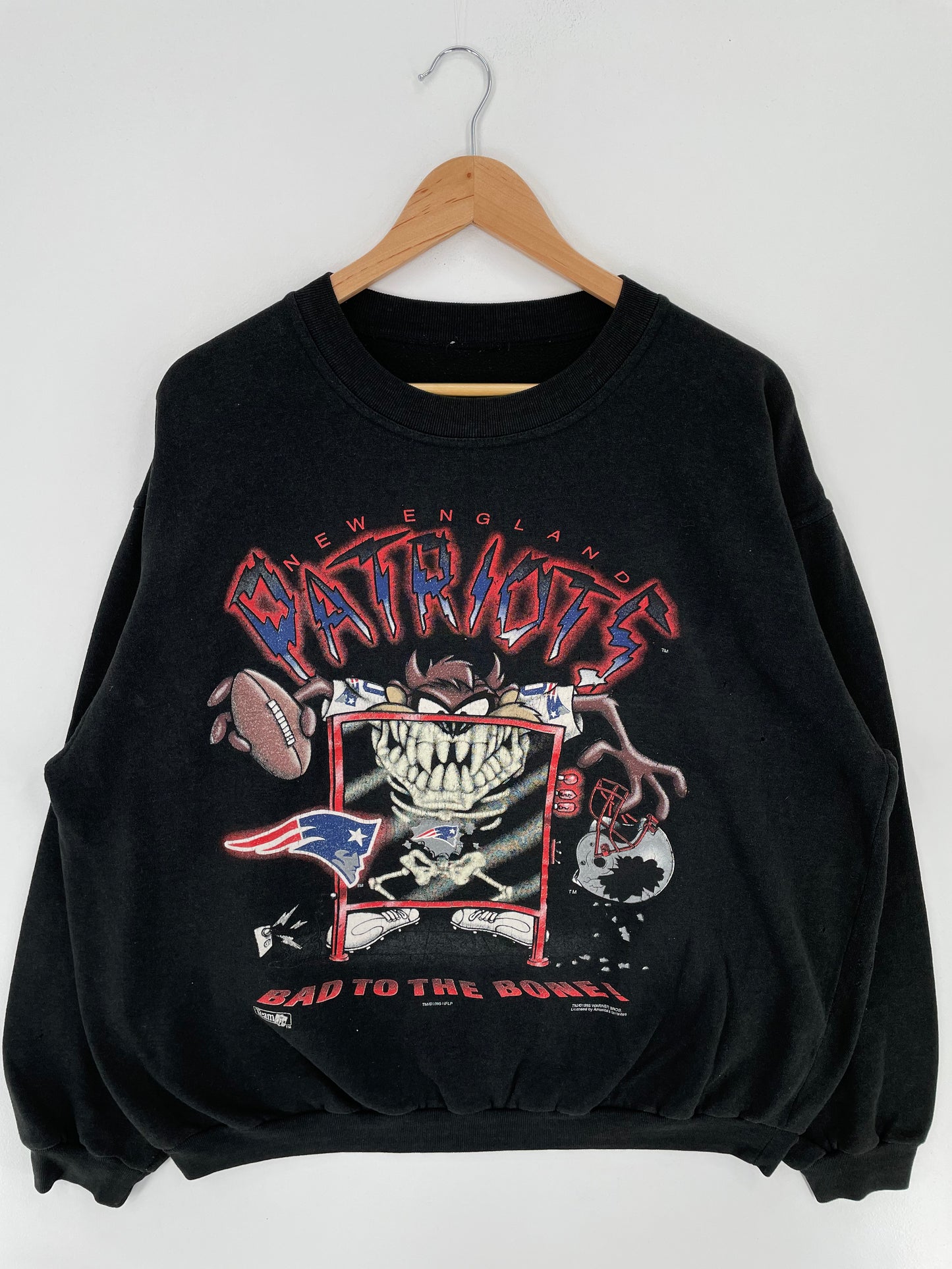 1995 NEW ENGLAND PATRIOTS x LOONEY TUNES Size No Tag(Approx.XL) Vintage Sweat-Shirt / A2721