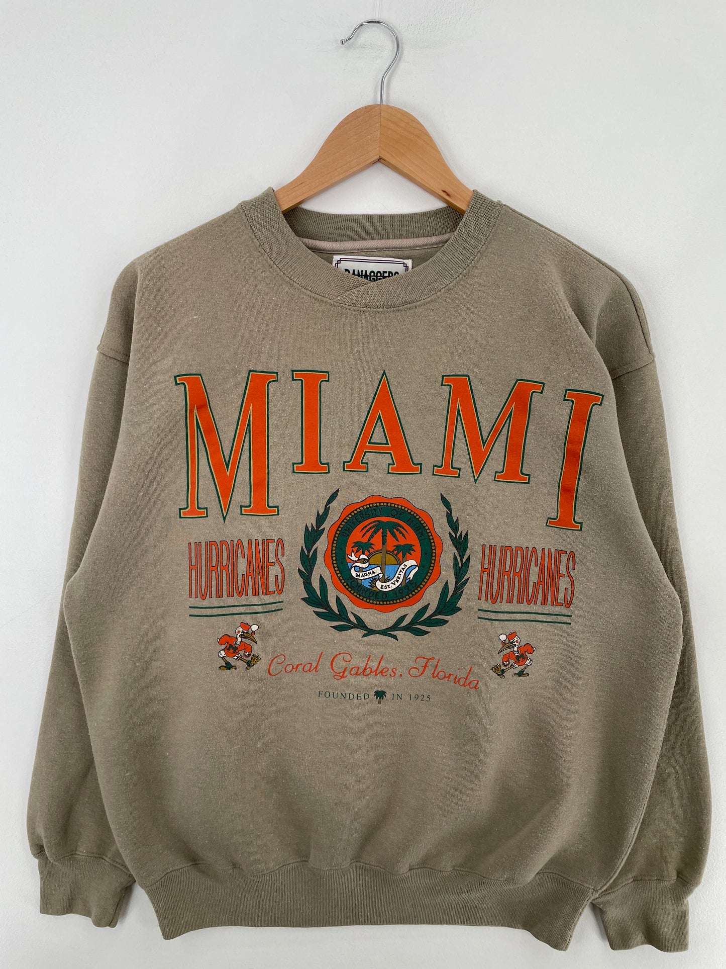 00’ MIAMI HURRICANES Size M Vintage College Sweat-shirt / E2811S
