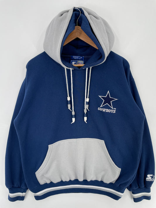 90’s STARTER x DALLAS COWBOYS Size M NFL Double Hoodie Sweat-Shirt / A9765
