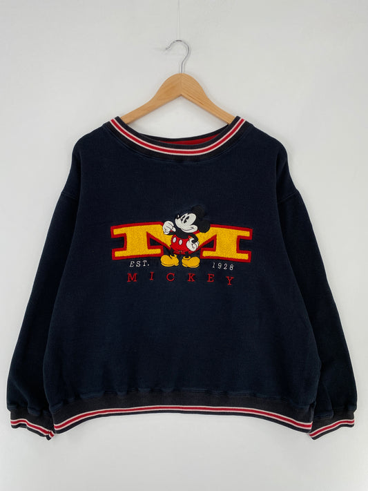 00’ DISNEY MICKEY Size L Vintage Sweat-Shirts / E1990S