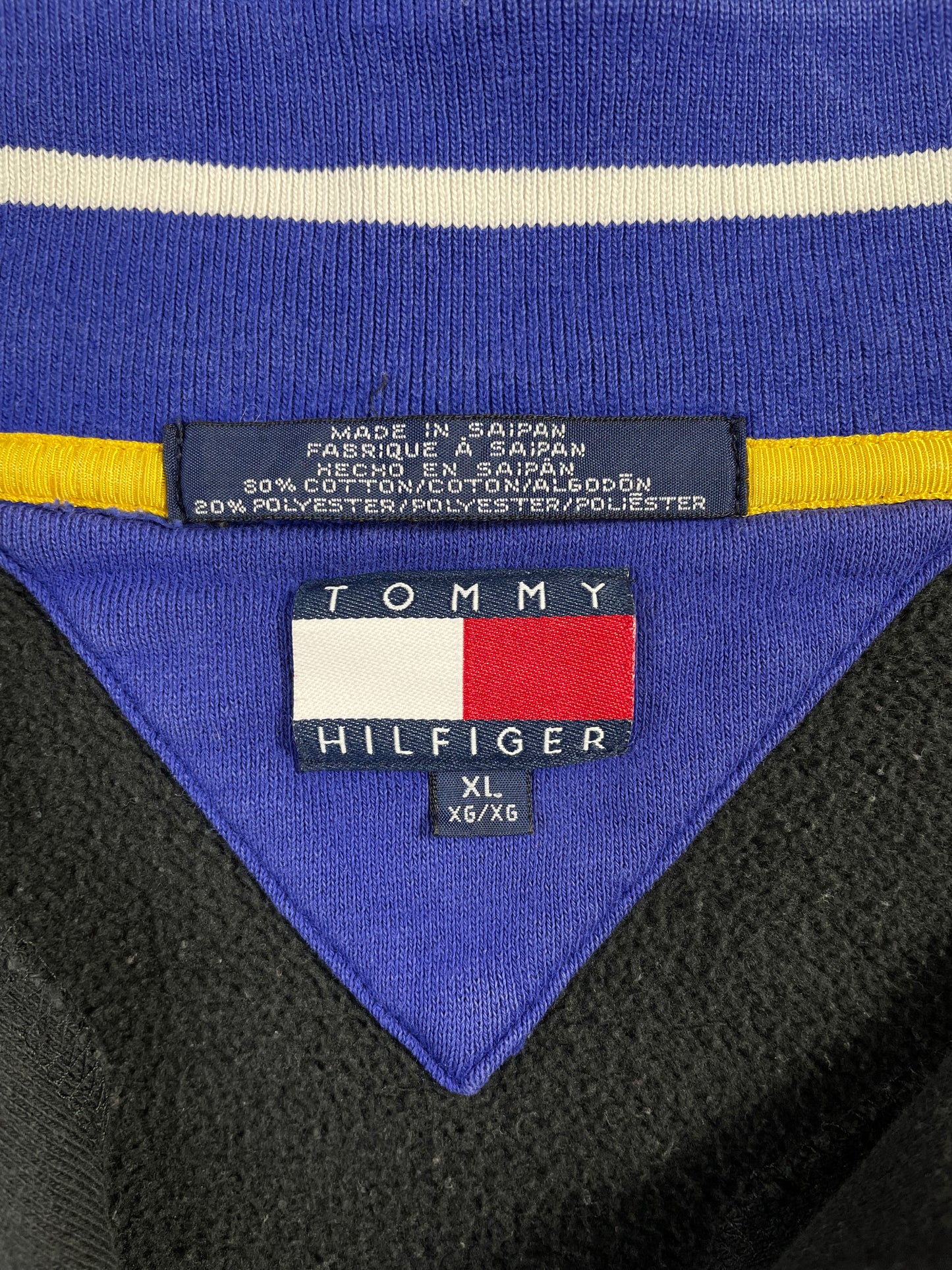 90’s TOMMY FILHIGER Size XL Half Zip Sweat-shirt / A913