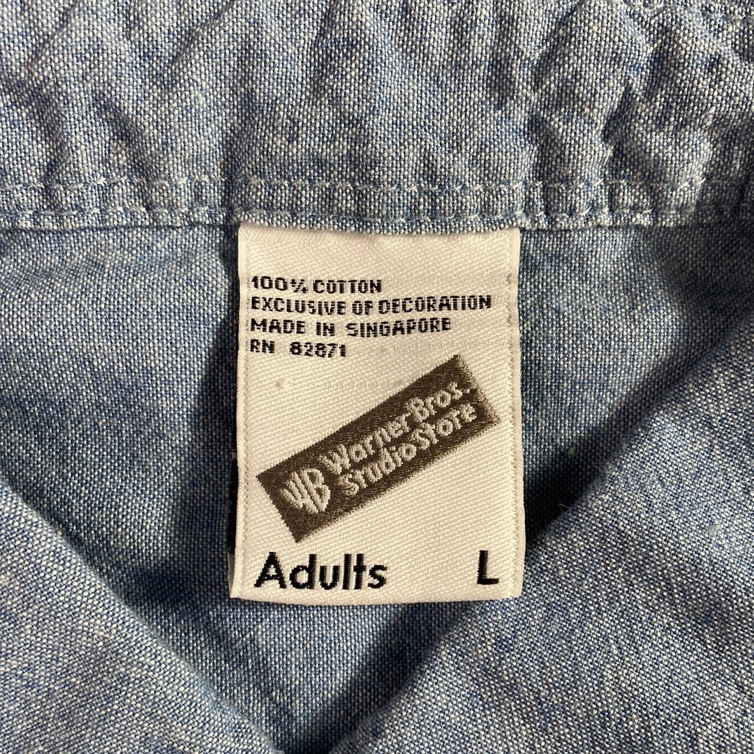 1998 LOONEY TUNES Size L Vintage Button-Down Shirt / A3354