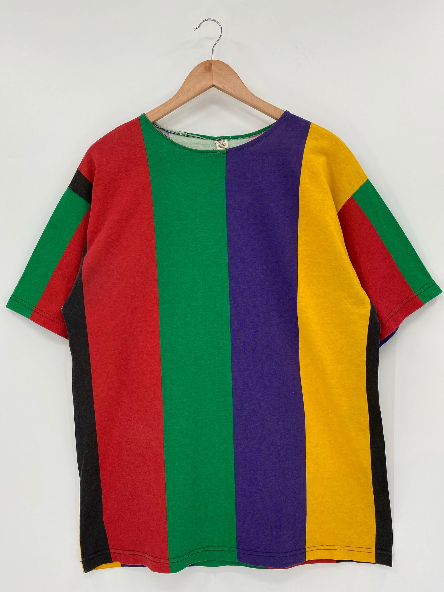 90’s RAINBOW STRIPED Made in USA Size L Vintage T-Shirt / A7318