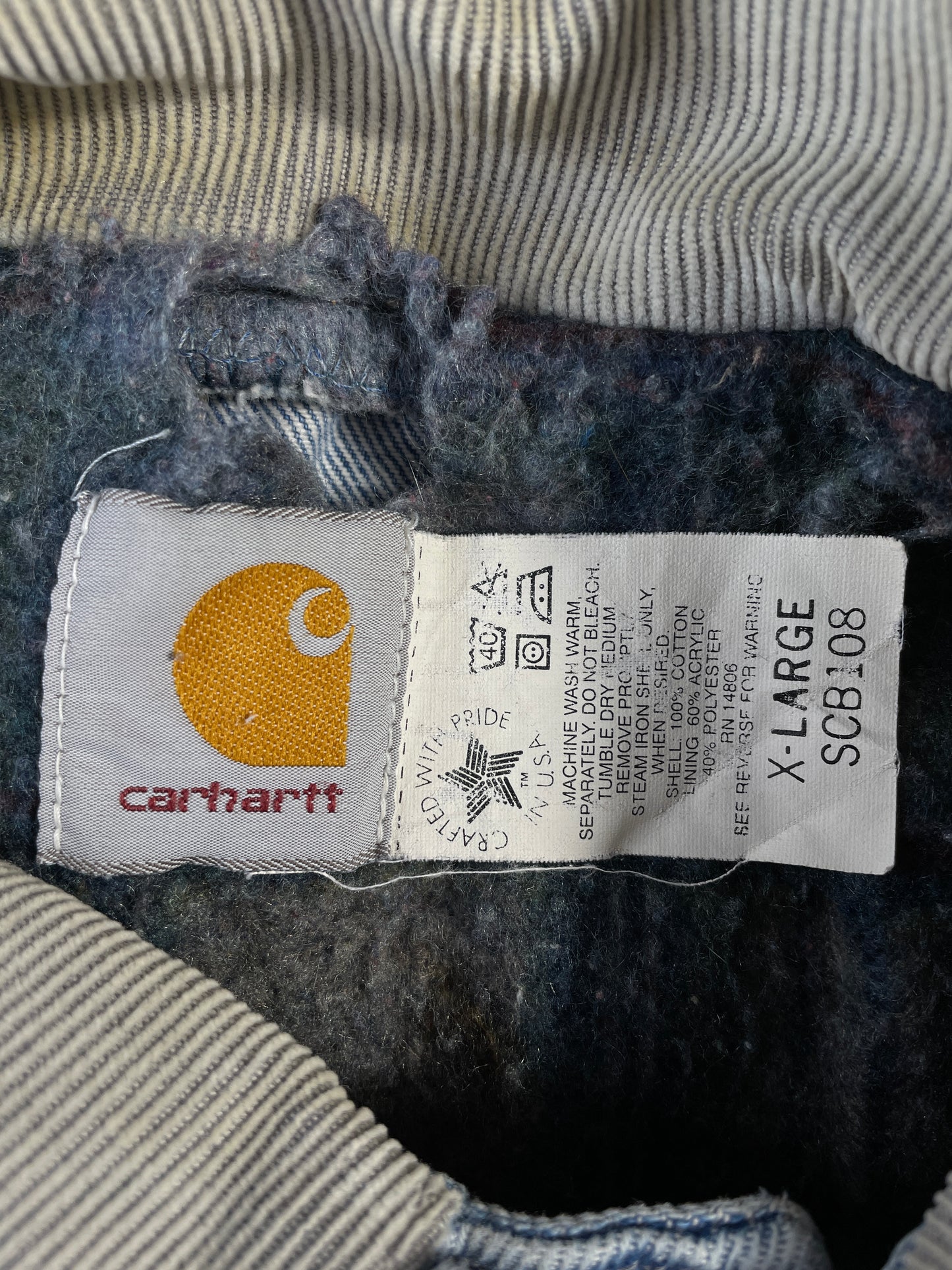90’s CARHARTT Made in USA Size XL Denim Jacket / E652
