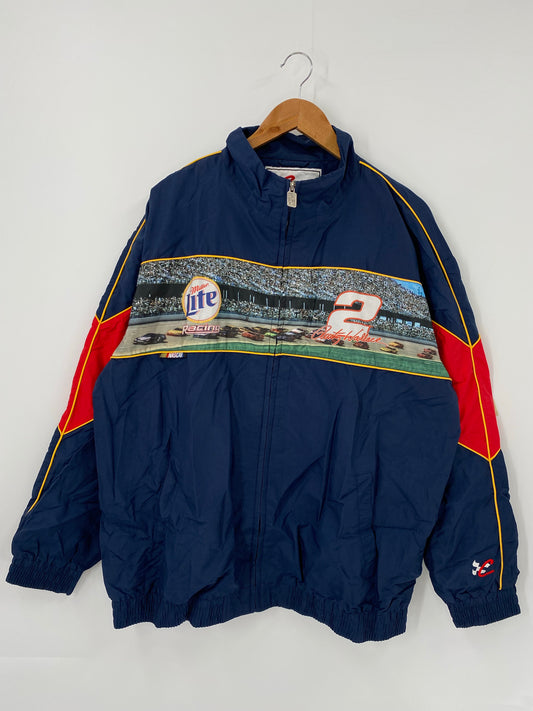 00’ MILLER LITE Size XL Vintage Racing Nylon Jacket / K4237