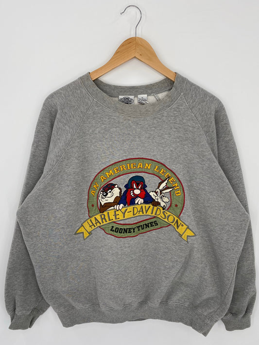 1993 LOONEY TUNES x HARLEY DAVIDSON Size XL Vintage Sweat-shirt / A8497