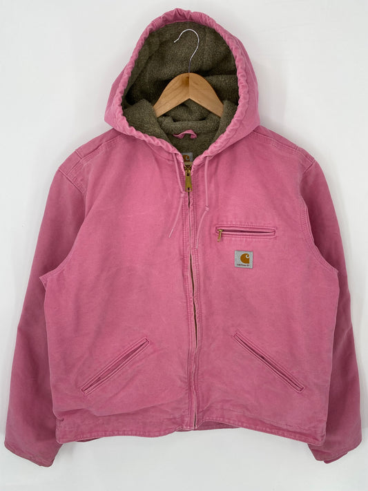 Vintage CARHARTT Size Ladies L Zip-up Hoodie Sweat-shirt Jacket / K7988