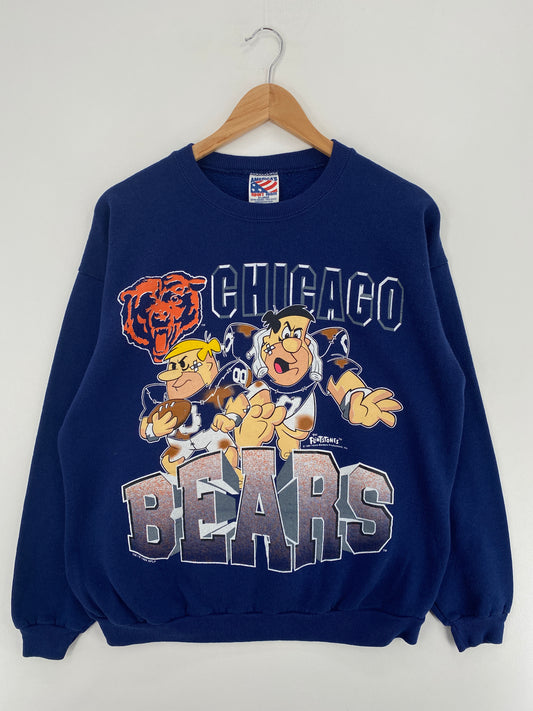 1994 CHICAGO BEARS x THE FLINSTONES Made in USA Size XL Vintage NFL Sweat-Shirt / A5347